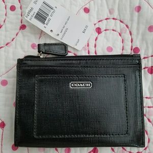 Coach Black patent wallet NWT